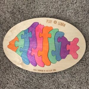 Wooden rainbow fish puzzle